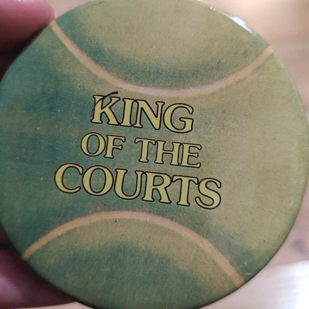 King of the Courts Pin . Tennis. Retro . Vintage. Antique.